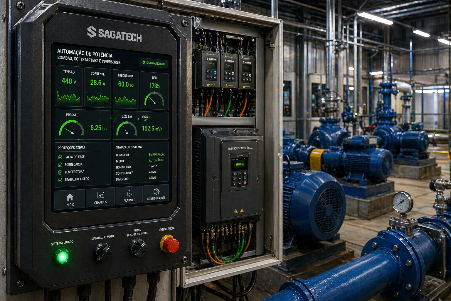 Automação de Potência: Bombas, Softstarters e Inversores