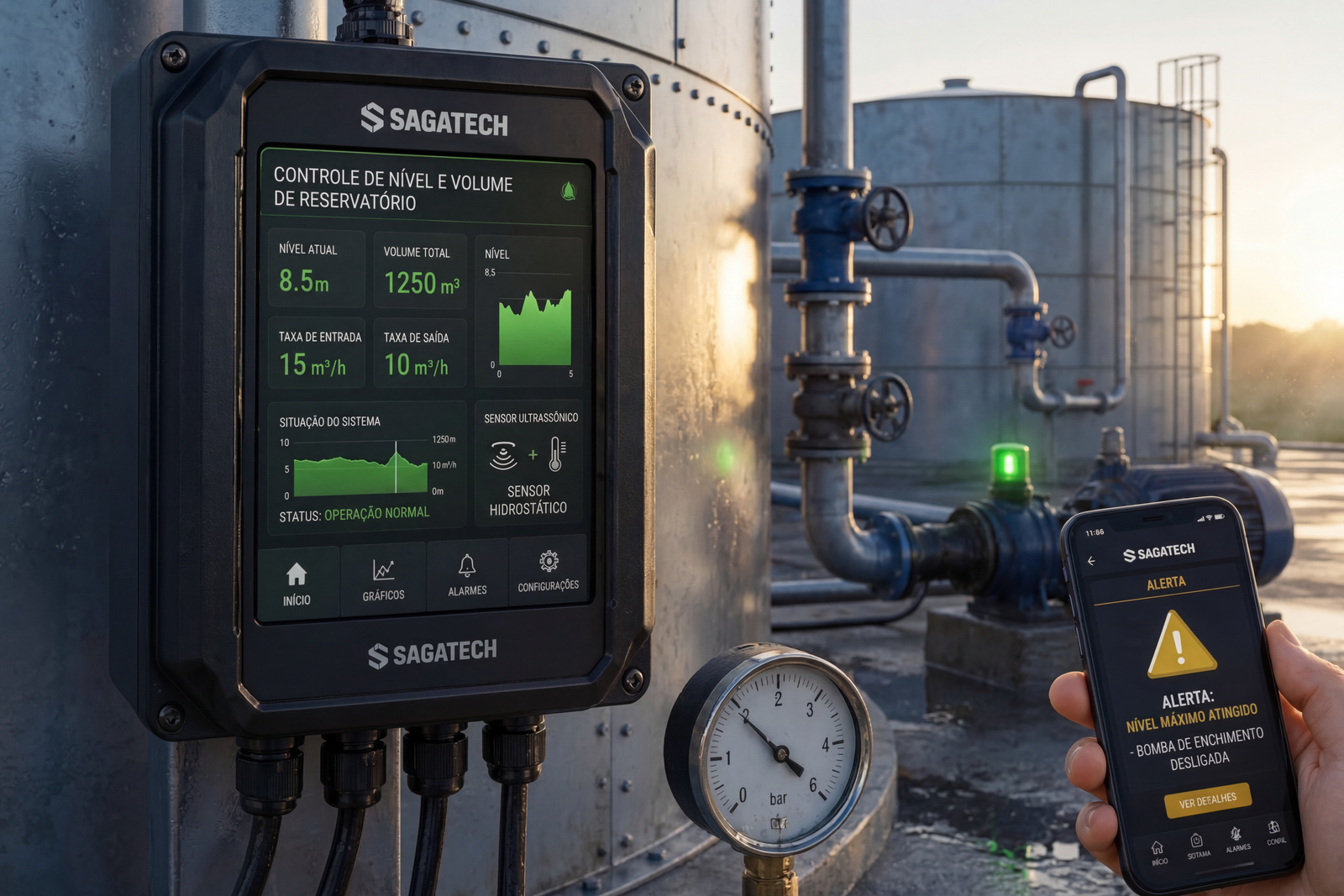Controle de Reservação: Nível e Volume
